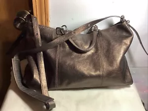 Plinio Visona Crossbody/Shoulder Bag Bronze Metallic Leather ~ Stunning! - Picture 1 of 22