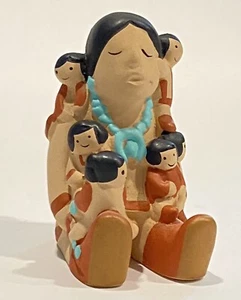 Cleo Teissedre Storyteller Navajo Indian Statue Figurine 6 Children 1986 - Picture 1 of 9