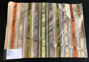 GP&J BAKER Somerford Stripe Sienna, Bronze, Olive 12 1/2 x 17 1/2" Fabric Sample - Picture 1 of 3