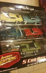 JOHNNY LIGHTNING MOPAR OR NO CAR 5 CAR BOX SET WITH WHITE LIGHTNING 1/64 - Picture 1 of 2