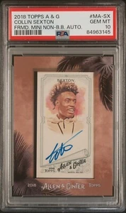 COLLIN SEXTON AUTO PSA 10 2018 TOPPS ALLEN & GINTER FRAMED MINI POP 4 Rookie RC - Picture 1 of 2