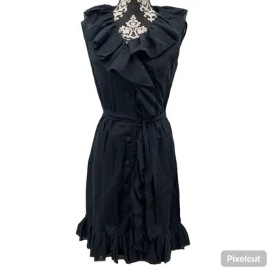 VINTAGE 1960s 70s LESLIE FAY UNION MADE BLACK DRESS - Image 1 of 4