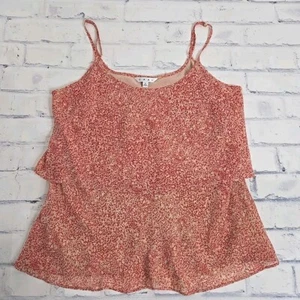 Cabi Camisole Tank Top Womens Large Red Layered Spaghetti Strap Flowy Office - Picture 1 of 8
