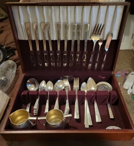 Oneida Nobility Plate CAPRICE Silver Plate Flatware Set 73 Piece Orig. Box - Bild 1 von 9