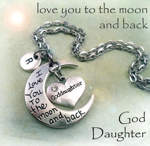 Collana Figlia Madrina - Ti Amo alla Luna e Schiena - Regalo Figlia Madrina - Foto 1 di 3