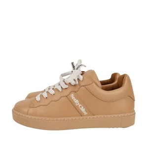 See by Chloé Damen Schuhe Sneaker Gr. 38 Beige Leder Freizeitschuhe Sport - Bild 1 von 7