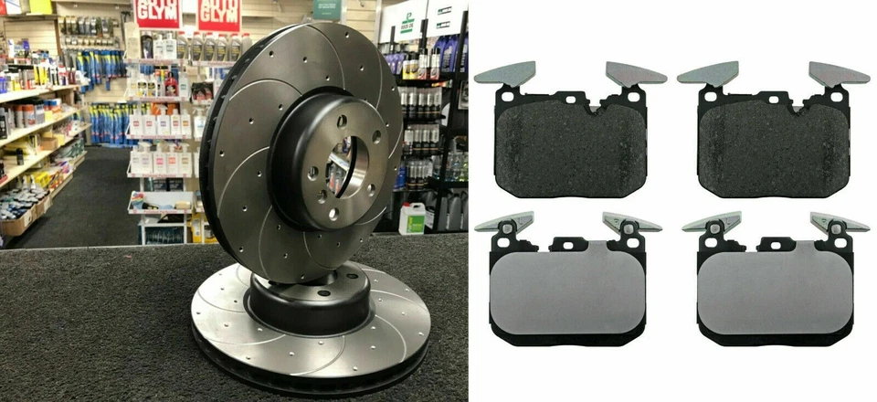 BMW F30 F20 F31 F32 DRILLED GROOVED BRAKE DISCS AND BRAKE PADS FRONT 340MM - Image 1 of 1