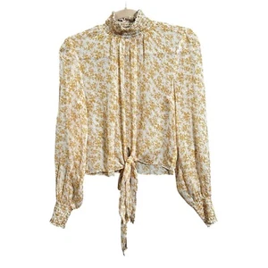 Blusa rosa visón para mujer talla pequeña LANA CUELLO ALTO amarilla blanca floral transparente - Imagen 1 de 10