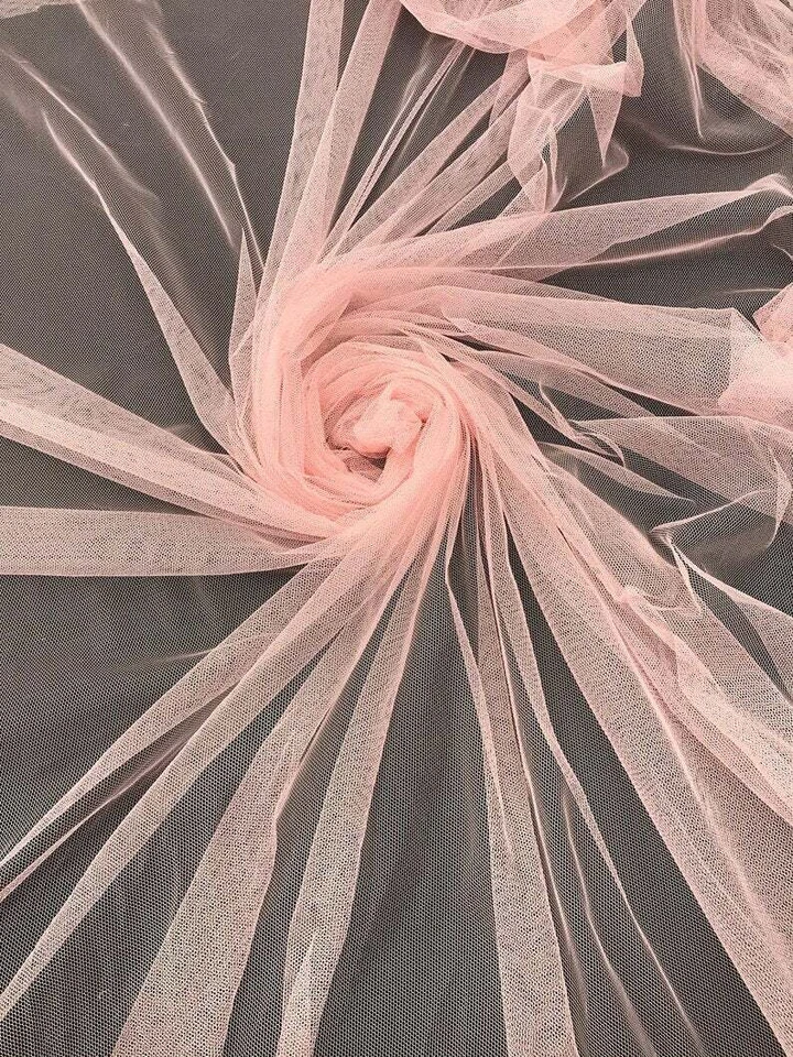 Rose Pink English Mesh 4 Way Stretch Mesh 60 Inch Wide Fabric Sold by the Yard  - Image 1 of 1