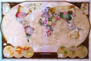World Map Tripel style- Poster-Laminated available-90cm x 60cm-Brand New - Bild 1 von 1