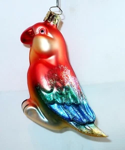 CHRISTBORN PARROT Retired Colorful Glittery Blown Glass Christmas Ornament Gift - Picture 1 of 5