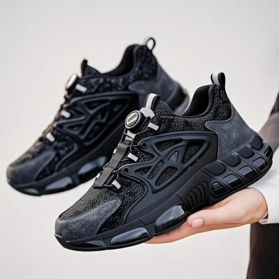 Zapatos de seguridad indestructibles de trabajo con punta de acero Botas de trabajo transpirables para hombre Tenis Foto 1 de 4