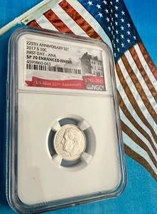 2017 S ROOSEVELT DIME NGC SP70 ENHANCED FINISH FIRST DAY ANA 10C SWEET 225 ANNIV - Picture 1 of 3