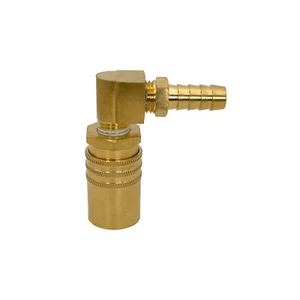 Quick Disconnect Mold Coolant Coupler 3/8” Body x 3/8” Hose Barb Brass - Picture 1 of 9