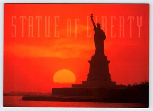 Tramonto Statua della Libertà New York City Cartolina d'epoca 5" X 7" SBP22 - Foto 1 di 2
