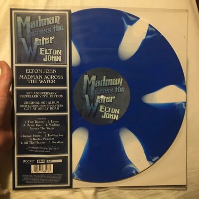 Elton John Madman Across the Water ограниченный выпуск пропеллер синий/белый винил... - Изображение 1 из 2