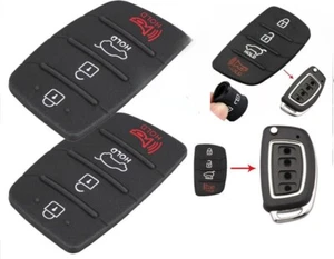 2 for 2015 2016 2017 2018 2019 Hyundai Sonata Key Fob Case Rubber Pad 4 Buttons - Picture 1 of 3