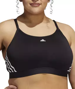 Adidas 3-Stripes X-Back Sports Bra Black Plus Size 1X 3559 - Picture 1 of 2