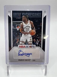 2024-25 NBA Hoops Charles Bassey Great Signatures Auto #GS-CBS San Antonio Spurs - Picture 1 of 4