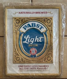 Vintage Pabst Blue Ribbon Light Plastic Vacuum Form Embossed Signs x 2 NEW - Picture 1 of 12