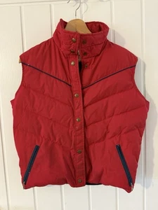Woolrich Women's Red Puffer Gilet Vest with Down Insulation, Size L - Picture 1 of 4