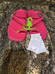 NEW Womens Crocs Miami Toe Loop Dragon Fruit Sandals, size 8            shoes - Picture 1 of 5