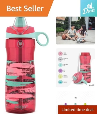 Lightweight 18oz Plastic Water Bottle with Easy Clean Straw Lid - Eco-Friendly - Image 1 of 4