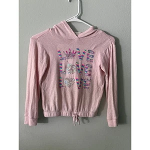 Sudadera con Capucha Btween Girls Rosa Love Crown Lentejuelas Talla 7 Cordón Manga Larga - Imagen 1 de 4