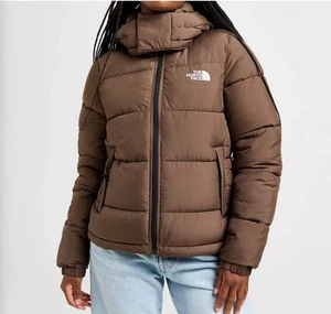 The North Face Women’s Hooded Logo Padded Jacket Brown Size Medium RRP £200 - Picture 1 of 9