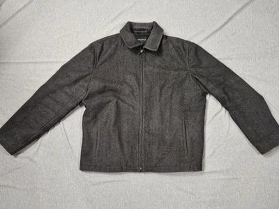 Chaqueta Banana Republic Para Hombres XL Gris Mezcla de Lana Cremallera Forrada Frontal Cálida Informal Abrigo Foto 1 de 4