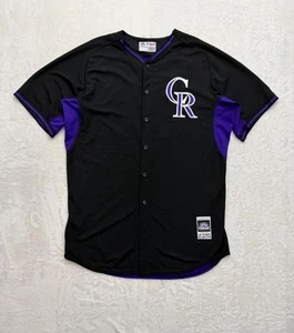 Majestic Colorado Rockies Jersey Para Hombres XL Negro Púrpura MLB Cool Base Hecha en EE. UU. - Imagen 1 de 18