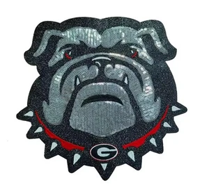Georgia Bulldogs Iron-On Sequined Appliqué Patch, XLarge, 10 Inches - Picture 1 of 1