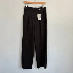 Everlane Way High Drape Pants Women Size 2 Short Black Wide Leg New - Picture 1 of 13