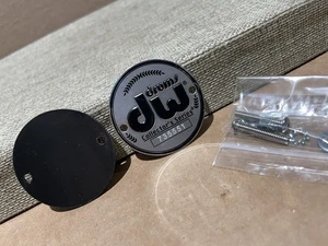 DW Collectors Series Snare Drum Bass Drum Floor Tom Badge Silver Black - Picture 1 of 2