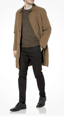 LONDON FOG Durham Brown Rain Coat Mens 36R  Zip-Out Liner Classic Preppy Work - Image 1 of 4