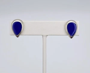 Sterling Silver Lapis Lazuli Teardrop Post Stud Earrings Native Southwestern - Picture 1 of 5