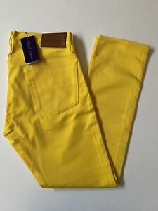 Ralph Lauren Collection Purple Label Men’s Yellow Pants 33x32 Slim NWT $495