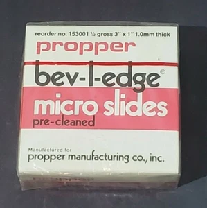 Micro diapositive Propper Bev-L-Edge #153001 1/2 lordo 3" x 1" 1,0 mm nuovo confezione sigillata - Foto 1 di 1