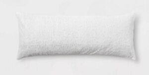 Soft White Faux Fur Body Pillow Cover 20" x  50" Zippered Room Essentials 