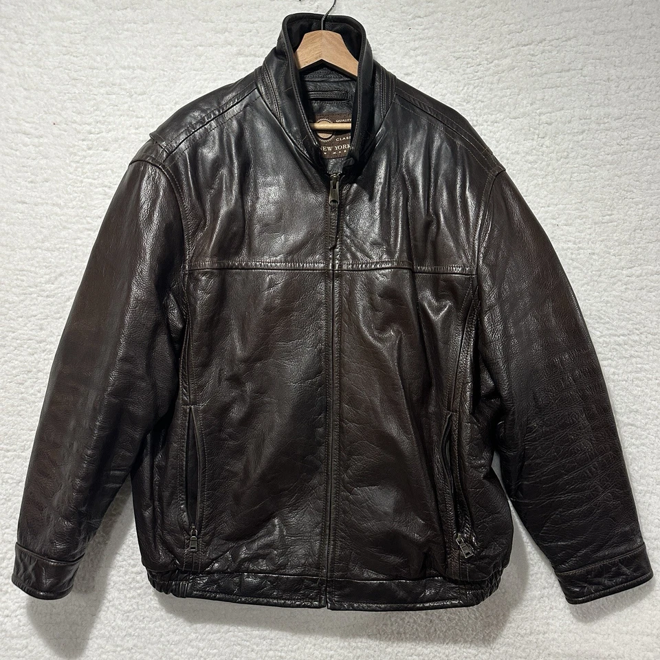 Marc New York by Andrew Mark Vintage Men’s Brown Leather Jacket Size XXL/TTG - Image 1 of 4