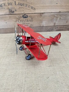 30 cm Deko WW1 Deutscher Jäger Blechmodell roter Doppeldecker - Bild 1 von 17