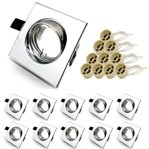 10er Einbaustrahler Einbaurahmen GU10 Fassung Schwenkbar 230V LED Deckenstrahler - Bild 1 von 5
