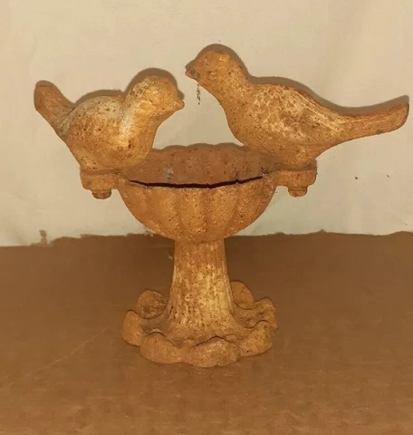 Antique Victorian Garden Rusty Cast Iron Bird Finial Statue Figure Fence Dove 6" Cover