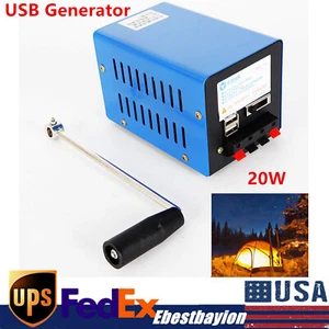 Generador de Manivela Dynamo Generador de Emergencia 12/15V USB Carga Portátil - Imagen 1 de 17