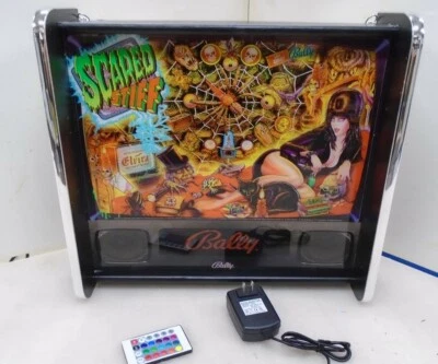 Bally Elvira Scared Rígido Pinball Cabeza Pantalla LED Caja de Luz Foto 1 de 4