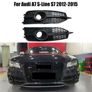 Black Front Bumper Lower Fog Light Grille Cover for Audi A7 S-Line S7 2012-2015 - Bild 1 von 7