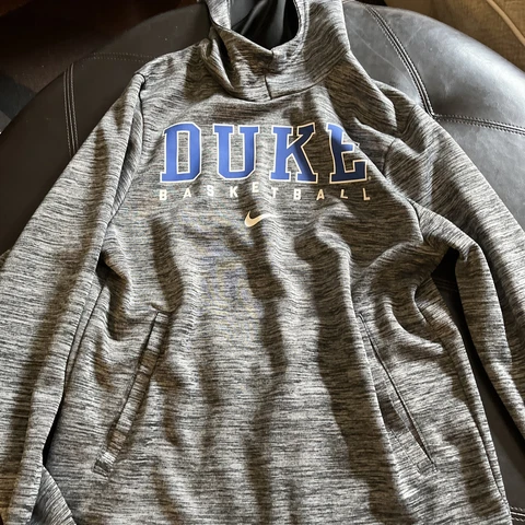 Duke Blue Devils Hoodie Mens Medium Gray Nike DriFit Logo Swoosh NCAA Basketball Cover