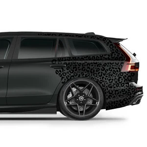 Autoaufkleber Leopard Muster Auto Sticker 6 x Din A4 Bogen K172 Schwarz Glanz - Picture 1 of 6