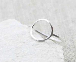 Karma Circle Ring in Sterling 925 Sterling Silver ring Band Handmade Statement - Picture 1 of 12