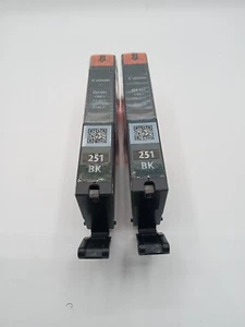 Canon Lot of 2 251 CLI-251 Black Ink Cartridges Sealed Ink Works - Picture 1 of 6